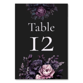 Numeração De Mesa Gothic Black Floral Wedding Table Numbers