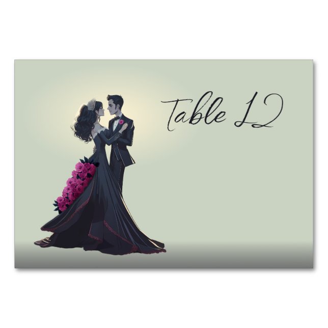 Numeração De Mesa Gótica Romântica Amplia Elegante Mínimo (Frente)