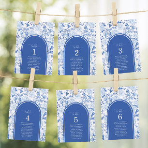 Numeração De Mesa Gráfico de Assentos com Chinoiserie Azul Delft Núm