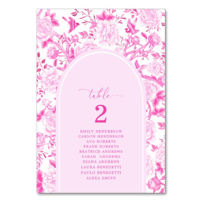 Numeração De Mesa Gráfico de Assentos com Número de Mesa em Fuchsia  (Frente)