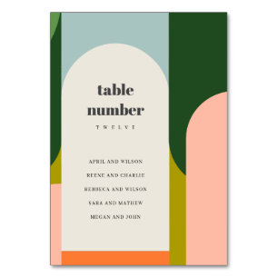 Numeração De Mesa Gráfico de Assentos de Abstrato de Casamento de Ar