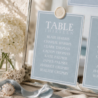 Numeração De Mesa Gráfico de Assentos de Casamento Azul Desbotado à 