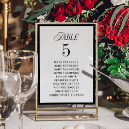 Numeração De Mesa Gráfico de Assentos de Casamento Branco e Preto Cl