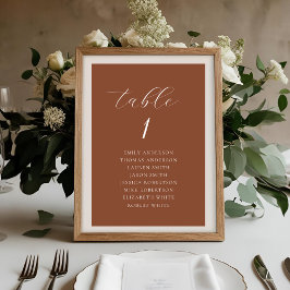 Numeração De Mesa Gráfico de Assentos de Casamento de Outono em Terr