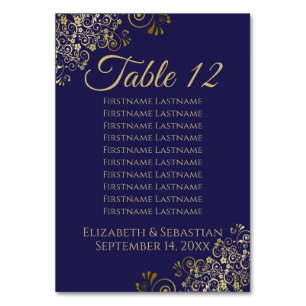Numeração De Mesa Gráfico de Assentos de Casamento Elegante Azul-Mar