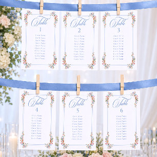 Numeração De Mesa Gráfico de Assentos de Casamento Flor Silvestre Az