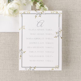 Numeração De Mesa Gráfico de Assentos de Casamento Floral Cinza Mode