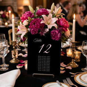 Numeração De Mesa Gráfico de Assentos de Casamento Floral Rosas Somb