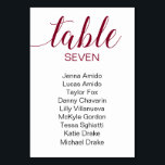 Numeração De Mesa Gráfico de Assentos de Casamentos Negros e Borgonh<br><div class="desc">Direcione aos seus convidados para a mesa adequada com estes cartões elegantes de assentos de burgundy e preto. Personalize o número da tabela e o nome do convidado. Parte da coleção Alejandra.</div>