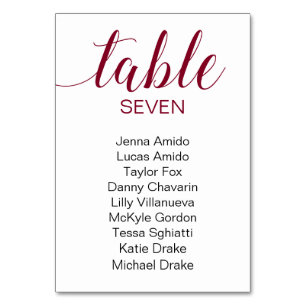 Numeração De Mesa Gráfico de Assentos de Casamentos Negros e Borgonh