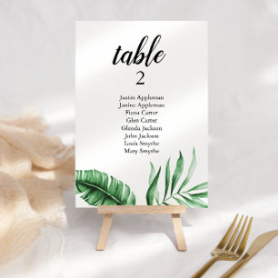 Numeração De Mesa Gráfico de assentos de verde tropical Palmeira 