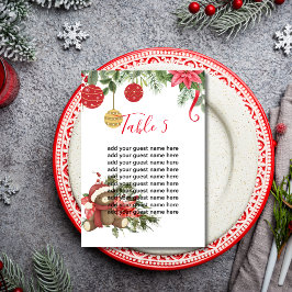 Numeração De Mesa Gráfico de Assentos Natal Ornamento de Poinsettia