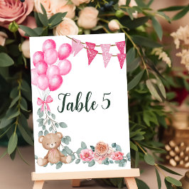 Numeração De Mesa Gráfico de Assentos, Sweet Baby Girl Balloon Rosa