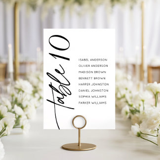 Numeração De Mesa Gráfico de Casamento de Script de Caligrafia Moder