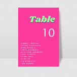 Numeração De Mesa Gráfico de Número de Sentados da Tabela Verde Cor-<br><div class="desc">Decorre suas mesas de casamento com este cartão retrorreflector vibrante,  com tipografia de groovy e texto personalizado de sua escolha. Adicione facilmente seus próprios detalhes clicando na opção "personalizar".</div>