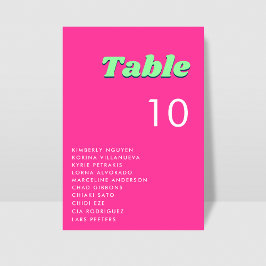 Numeração De Mesa Gráfico de Número de Tabela Rosa e Verde