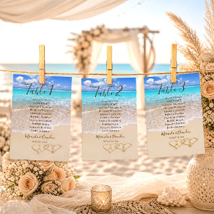 Numeração De Mesa Gráfico de Seções de Casamento de Areia Praia