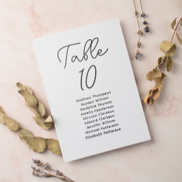 Numeração De Mesa Gráfico de Sentos Brancos Pretos com Script Minima