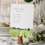 Numeração De Mesa Gráfico de Sentos de Casamentos de Vinhas<br><div class="desc">Coleção de Tema do Vineyard Winery Rustic Watercolor.- é um elegante roteiro aquarela Ilustração de vinhedo verde vivo em cor, Perfeito para o seu casamento e festas de destino do Vineyard. É muito fácil personalizar, com seus detalhes pessoais. Se você precisar de outro produto ou personalização correspondente, por gentileza, envie...</div>