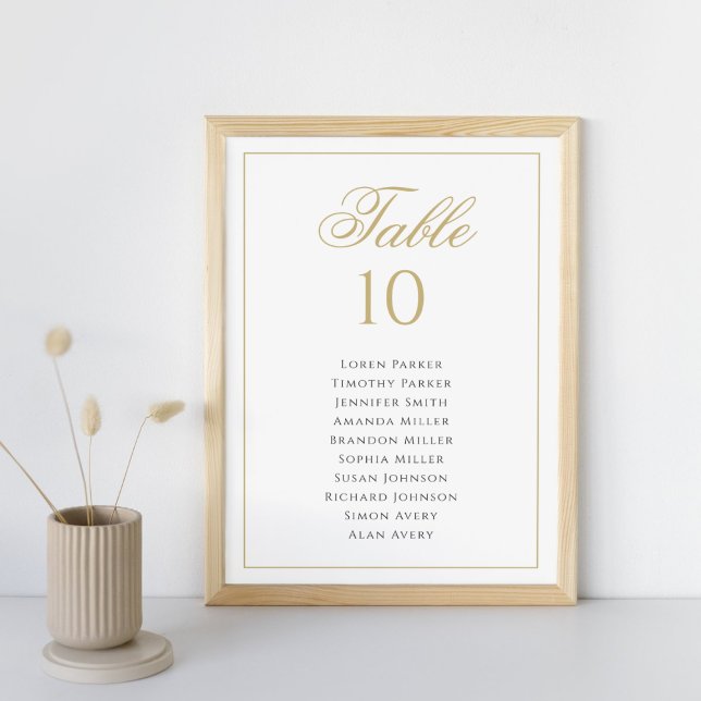 Numeração De Mesa Gráfico Formal Clássico de Assentos Negros e Doura (Criador carregado)