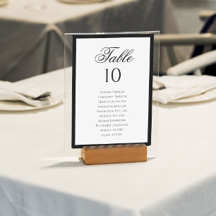 Numeração De Mesa Gráfico Formal Clássico de Casamento Preto e Branc