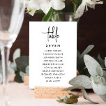 Numeração De Mesa Gráfico moderno de Mesas de Casamento<br><div class="desc">Cartões de Gráfico de Mesa de Casamento Moderno</div>