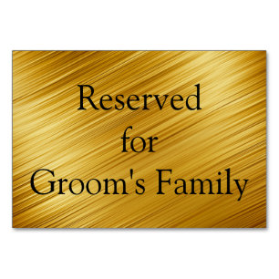 Numeração De Mesa Gráfico Reservado Dourado