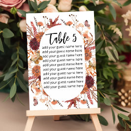 Numeração De Mesa Gráfico Sentado Boho queda ferrugem mauve