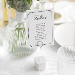 Numeração De Mesa Gráfico Sentado Branco Preto Elegante Simples