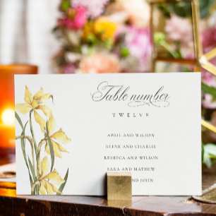 Numeração De Mesa Gráfico Sentado de Casamento de Daffodil Branco El
