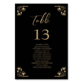 Numeração De Mesa Gráfico T de Mesas de descasamento de arte Elegant