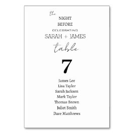 Numeração De Mesa Gráfico White da Noite Antes do Casamento