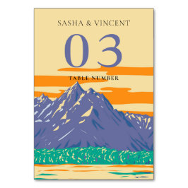 Numeração De Mesa Grand Teton National Park Wedding Retro