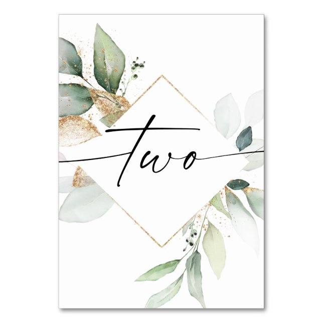 Numeração De Mesa Granulado e Dourados Números de Tabela Dois (Frente)