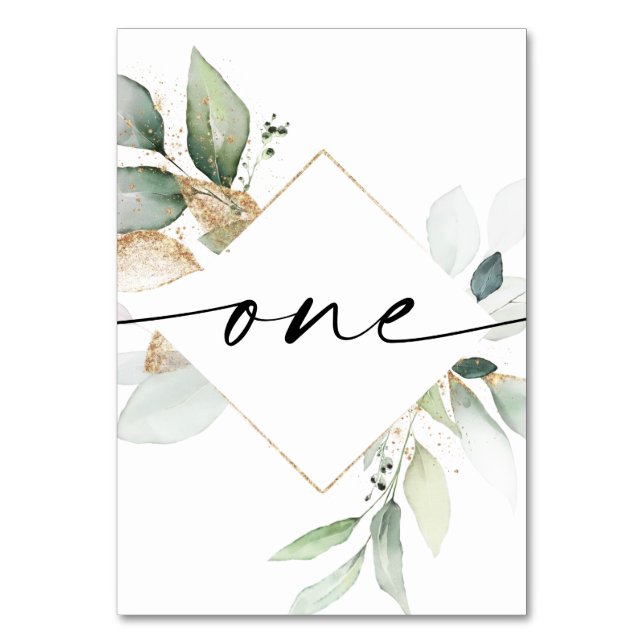 Numeração De Mesa Granulado e números de tabela Dourados 1 (Frente)