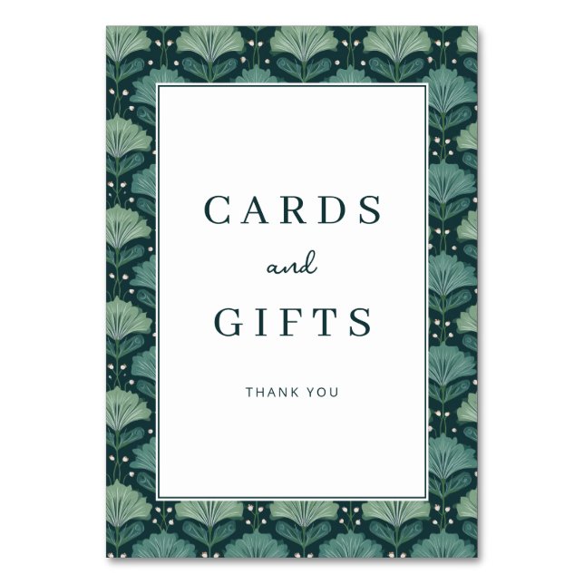 Numeração De Mesa Grateful Green Botanical Thank You Card (Frente)