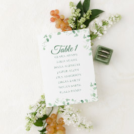 Numeração De Mesa Green Eucalyptus Wedding Seating Chart Card