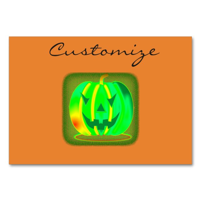 Numeração De Mesa Green Jack o'lantern Halloween Thunder_Cove (Frente)