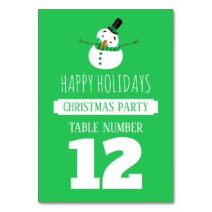 Numeração De Mesa Green Snowman, Mesa de Natal Não.