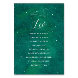 Numeração De Mesa Green Stars Galaxy - Cartãozinho de Casamento Leo