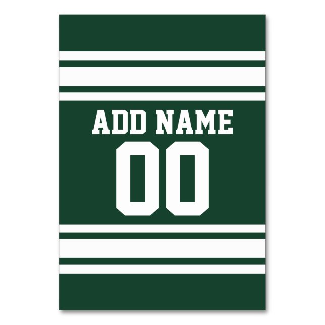 Numeração De Mesa Green White Football Jersey - Número Personalizado (Frente)