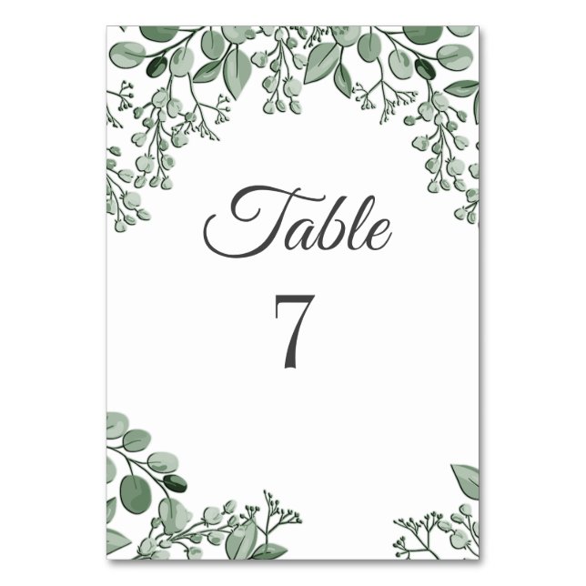 Numeração De Mesa Greenerase deixa número de tabela floral (Frente)