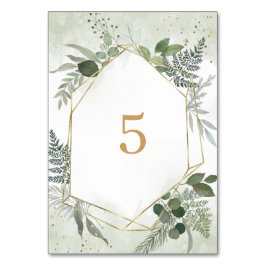 Numeração De Mesa Greenery boho watercolour gold geometric wedding