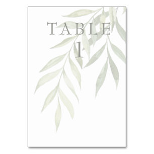 Numeração De Mesa Greenery Modern Light Sage Table Number