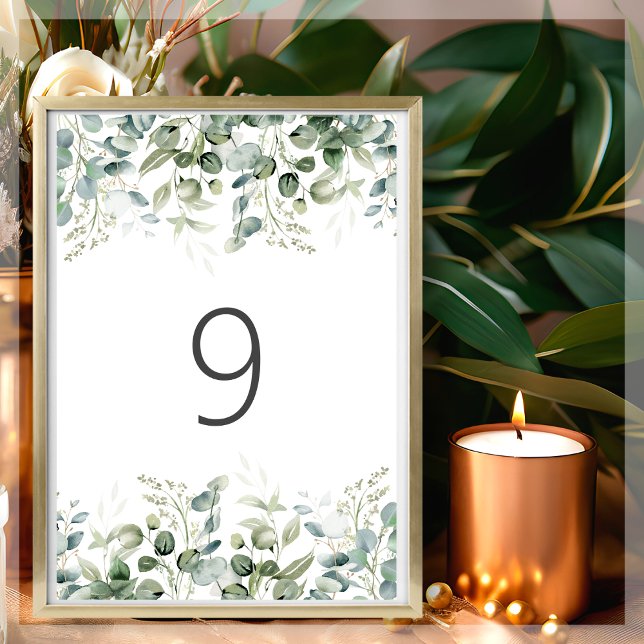 Numeração De Mesa Greenery | Número da tabela de casamento (Criador carregado)