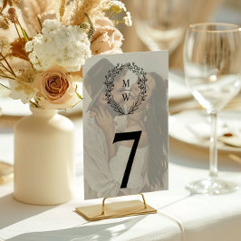 Numeração De Mesa Grinalda Simples e Elegante com Sobreposição de Te