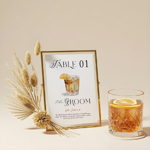 Numeração De Mesa Groom Signature Cocktail Watercolor Beber