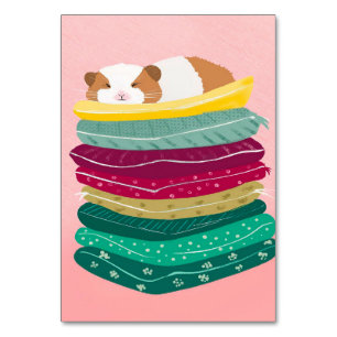 Numeração De Mesa Guinea Pig Sleeping Cute Animals Pet Owner Gift