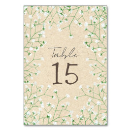 Numeração De Mesa Gypsophila Watercolor Floral Rustic & Boho Wedding