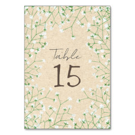 Numeração De Mesa Gypsophila Watercolor Floral Rustic & Boho Wedding